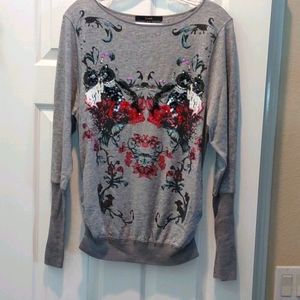 BERNIS Sequined& Beaded Long Sleeved Shirt